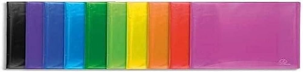 Exacompta - Ref. 85270E - 1 Iderama document protector - 60 smooth crystal pockets - 120 views - for A4 - size 24 x 32 cm - semi-rigid polypro cover - 10 random colors