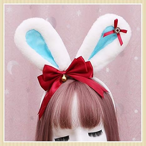 Amazon Mengcロリータ弓リボン豪華なウサギの耳ヘアバンドヘアアクセサリーコスプレjapnese甘いメイドkc Bunnyカチューシャ頭飾り 06 コスプレ 仮装 通販