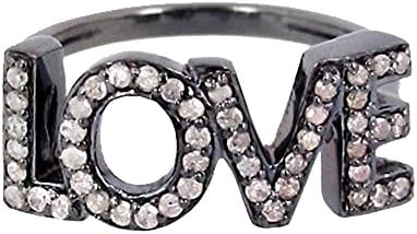 Fine 925 Sterling Silver LOVE U Ring Diamond Pave Proposal Handmade Jewelry US 7