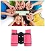 Rayhee Rubber 4x30mm Toy Binoculars for Kids - Bird Watching - Educational Learning - Hunting - Hiking - Birthday Presents - Gifts for Children - Outdoor Play (Pink)