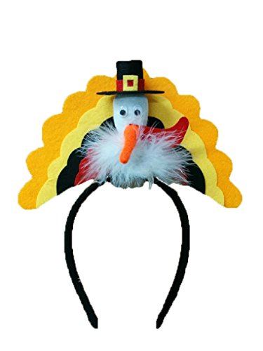 Nicky Bigs Novelties Thanksgiving Pilgrim Turkey Trot Headband Hat Holiday Party Costume Accessory