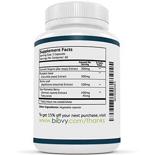 Stronghold Bladder Control by Biovy™ Extra Serving Size (120 Capsules) and Potency to Support