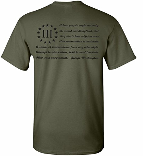Patriot Apparel George Washington Flag T-Shirt (X-Large, Military Green)