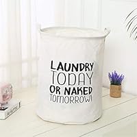 SHUIEDWSLD Cotton Linen Clothing Storage Bucket Laundry Bucket Basket Extra Large English Portable Storage Bucket 6