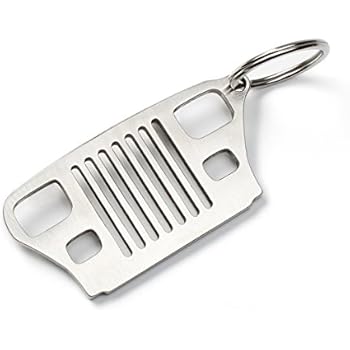 Amazon.com: Airisland Jeep Grill Key Chain Key Tag Laser ... jeep yj oem center console 