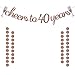 Glittery Rose Gold Cheers to 40 Years Banner for 40th Birthday Wedding Anniversary Party Decorations Supplies | Extra Rose Gold Glittery Circle Dots Garland