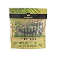King Palm - Hand Rolled Palm Leaf Wrap Rolls - Rollies Size - 25 Rolls/Pouch - (1)