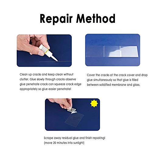 Automotive Glass Nano Repair Fluid - Windshield Cracked Repair Kit, Auto Windshield Crack Chip Repair Resin Car Scratch Quick Remover (1 x Repair Fluid 5 x Cure Strips 1 x Scraper) - Thumbnail 6