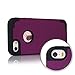 Alkax for iPhone SE Case, Dual Layer Armor Heavy Duty Rugged Slim Series Soft-Interior+Hard Protective Cover Bumper for Apple iPhone SE + 1 Stylus Pen (Dark Purple)
