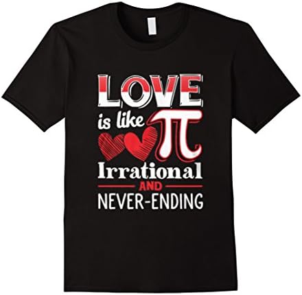 Men's Love is Like Pi - Math T Shirt Large Black