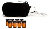 Essential Oil Key Chain With 8 5/8 Dram (2 ml) Vials - Perfect Essential Oils Case for Travel - Fits Easily in a Purse or Makeup Bag - Carry Your Favorite Essential Oils Everywhere You Go!