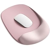 ErgoEase Ergonomic Mouse Pad with Gel Wrist Support - Premium Lycra Fabric, Non-Slip, Ideal for Laptop & Desktop, Office & Gaming，Desk Accessories (06Pink Serenity)