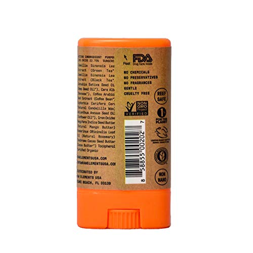 Raw Elements Tinted Face Stick Certified Natural Sunscreen | Non-Nano Zinc Oxide, 95% Organic, Very Water Resistant, Reef Safe, Non-GMO, Cruelty Free, SPF 30+, All Ages Safe, Moisturizing, 0.6oz
