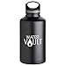 WaterVault Growler - Insulated Stainless Steel Beer & Water Bottle, Double Wall Sport Vacuum Insulated Flask with Finger Loop Carry Handle, Wide Mouth, 64 oz. Matte Black