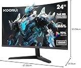KOORUI 24 Inch Gaming Monitor 180Hz 1ms 1500R Curved FHD VA HDMI DP view 7