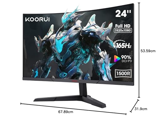 Koorui 24 Inch Gaming Monitor, 180Hz Curved Monitors, Fhd 1080P Va 1Ms 1500R Pc Monitors With Adaptive Sync, Hdmi X2-Dp, Vesa Compatible, Tilt Adjustable, Eye Care - View 7
