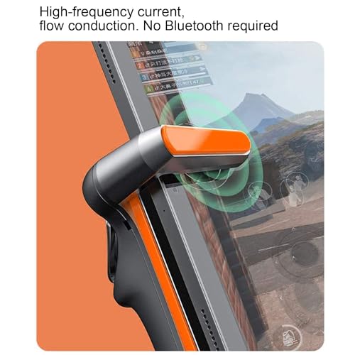 PUBG Game Controller Trigger with Rapid Fire, 6 Finger Gaming Grip, Gamepad Joystick, L1R1 L2R2 Buttons, Trigger Compatible with iPad, Tablet, Android, iOS, Orange