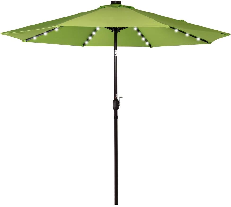 Giantex 10ft Outdoor Solar Patio Umbrella Market Table Umbrella W Tilt Adjustment And Crank 180g Polyester Garden Canopy For Deck Backyard Pool Indoor Outdoor Umbrellas