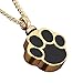 CharmSStory Ashes Pet Dog/Cat Paw Print Cremation Urn Necklace Memorial Holder Gold Plated Pendant