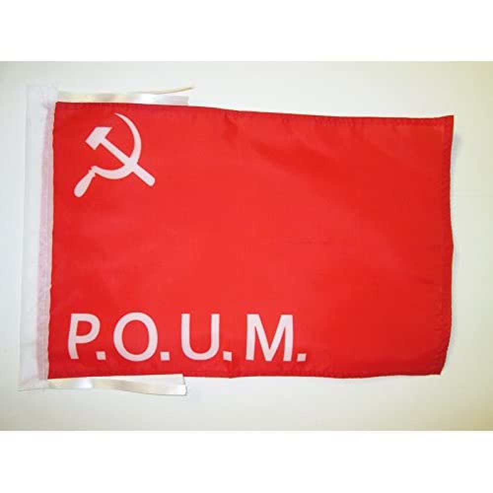 AZ FLAG - Workers' Party of Marxist Unification Flag - 18'' x 12'' - 100% Polyester POUM Small Banner with Two Cords - Fade Resistant - Vivid Colors - 18x12 in - 45x30 Cm — image 1