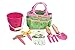 Tierra Garden Little Pals Kids Junior Garden Kit with Hand Trowel, Hand Fork, Gloves and Bucket. Pink/Green
