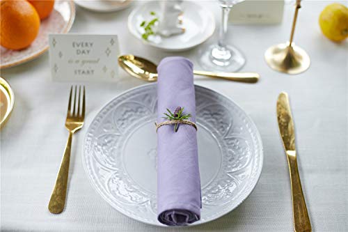 KOFFOTA Cloth Cotton Napkins for Dinner. Decorative, Easy Care and Durable for Everyday Kitchen Dinning, Party Table Setting, Restaurants. (Light Purple, 6 Pack)