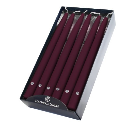 Colonial Candle Handipt Tapers, 12-Inch, Mulberry