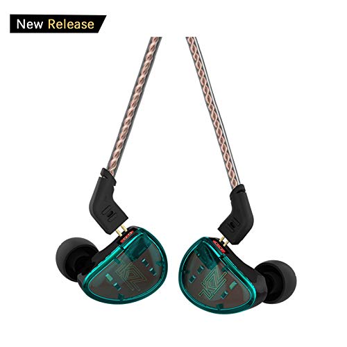 in Ear Headphones, KZ AS10 Five Balanced Aramature Extra Bass Universal-Fit Earphones Compatible with iPhone, Samsung, LG, iPod, iPad, MP3, MP4 (Cyan Without Mic)