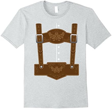 Mens Oktoberfest Lederhosen T-Shirt - Funny German Bavarian Shirt XL Heather Grey