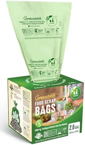 UNNI Compostable Trash Bags, Gallon Liter, 200 Count