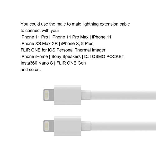 EMATETEK Extender Cable Male to Male Transfer Video Audio Music Picture Data and Power Charge. 1PCS 3.3Feet Male to Male Extension Connector Cord Made of White ABS. - Thumbnail 5