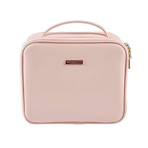 Portable Makeup Bag Professional Makeup Case Travel Cosmetic Toiletry Organizer with Shoulder/Pull rod Sleeve/Mirror Waterproof for Gift Festival Surprise (Small, Pink)