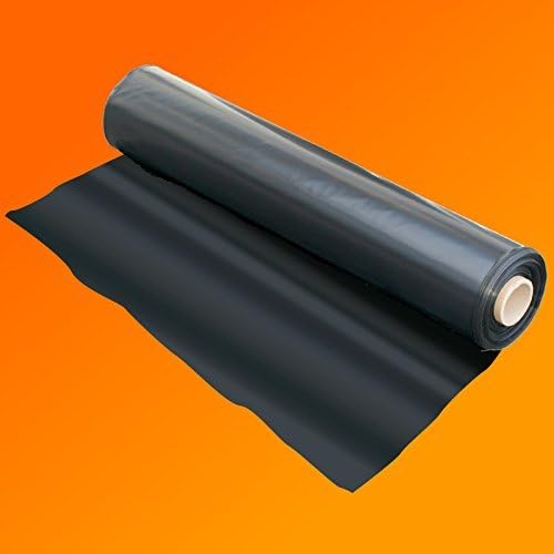 QVS Shop 4M X 10M Black Polythene Sheeting 250Mu / 1000G Plastic Sheet Protection Cover Wide by QVS Shop