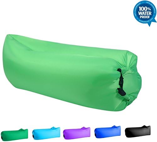 Evomax Inflatable Lounger Air Sofa Couch Chair Outdoor Lazy Sofa Air Lounger Inflatable Lazy Bag Air Hammock Portable-Couch for Beach Traveling Camping Park Picnics &amp; Music Festivals Green