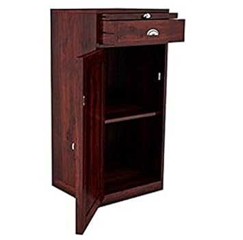 Jiya Creation Contemporary Style Mini Bar Cabinet (Teak and Mahogany Wood Finish)