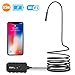 Wireless Endoscope, CLY Semi-Rigid Wireless Borescope WiFi Inspection Camera 2.0 Megapixels HD Endoscope Camera 5.5mm Snake Camera with 2000 mAh Battey for Android iOS Smartphone and Tablet (3.5M)