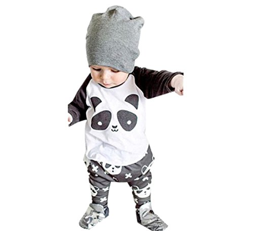 PHOTNO 1Set Suit outfit for Kids Toddler Boys Summer Short Sleeve T-shirt Tops+Long Pants Trousers (0-2Y) (90 (18M), White)