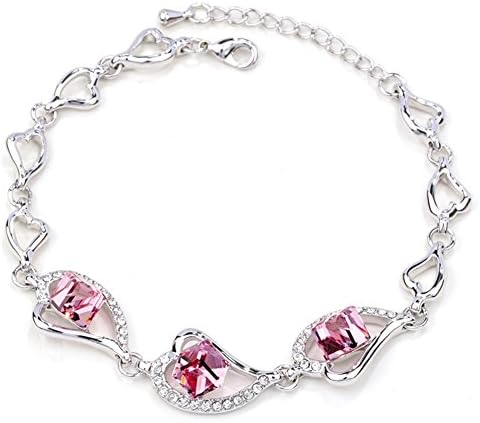 BL-020289C1 Alloy Heart-Shaped Geometric Inlaid Crystal Women's Bracelet