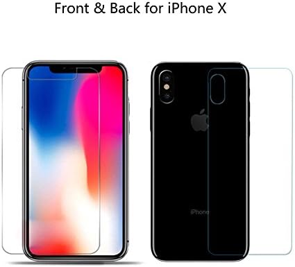 iPhone X Front Back Tempered Glass Screen Protector, PARLT HD Clear Film iPhone X Temered Glass Anti Scratch Case Friendly Phone Protector For iPhone X