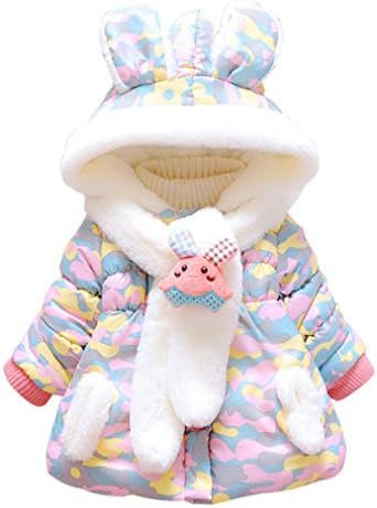 Cartoon Beautiful Girls Kids Warm Winter Jacket Coat Outwear (1-2 T, Purple)