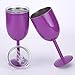Amzwt Stainless Steel Double Walled Wine Glasses Unbroken Insulated Goblet with Lid and Stainless Steel Straw(10oz Purple)