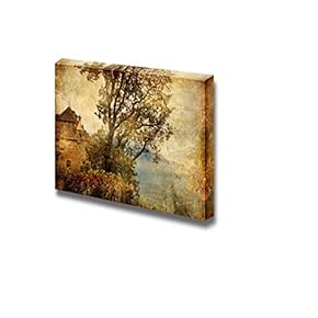 Canvas Prints Wall Art - Swiss Castle - Artwork in Painting Style | Modern Wall Decor/Home Decoration Stretched Gallery Canvas Wrap Giclee Print. Ready to Hang - 12" x 18"