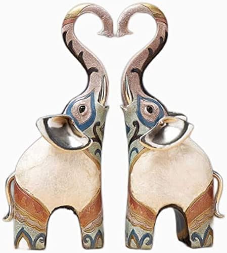 Amazon 置物 オブジェ 象の像樹脂工芸品彫刻像の家の装飾アイスフラワーシェルパターンエキゾチックな不思議な結婚式の装飾ギフト 工芸品の彫刻 Color C 置物 オブジェ オンライン通販