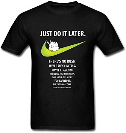 Clarkest Mens Just Do It Later T-shirts Short Black XS