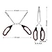 Kitchen Stainless Steel Scissor Tongs With Plastic Silicone Handle for Food Cooking Baking Barbecue BBQ Grilling 9.5 Inch (1 Piece)