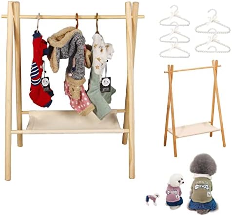 SKADE Dog Clothing Rack Pets Garment Racks Wooden Pet Clothes Rack