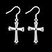 KOREA-JIAEN Fashion Jewelry S925 Sterling Silver Plated Base Dangle Earrings (Cross)