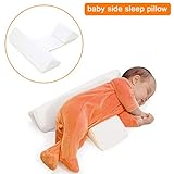White Newborns Baby Side Sleep Pillow - Maveek Scientific Orthopedic Design Anti-Polarity Head Pillow, Toddlers Safer Sleep Nursing Pillow