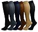 6 Pairs Women's Opaque Spandex Trouser Knee High Socks Queen Size 10-13 (Assorted)