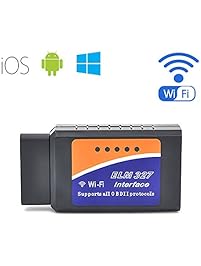 Car WIFI OBD 2 OBD2 OBDII Code Reader Scan Tool, compatible with IOS, Android & Windows Devices (Blue)